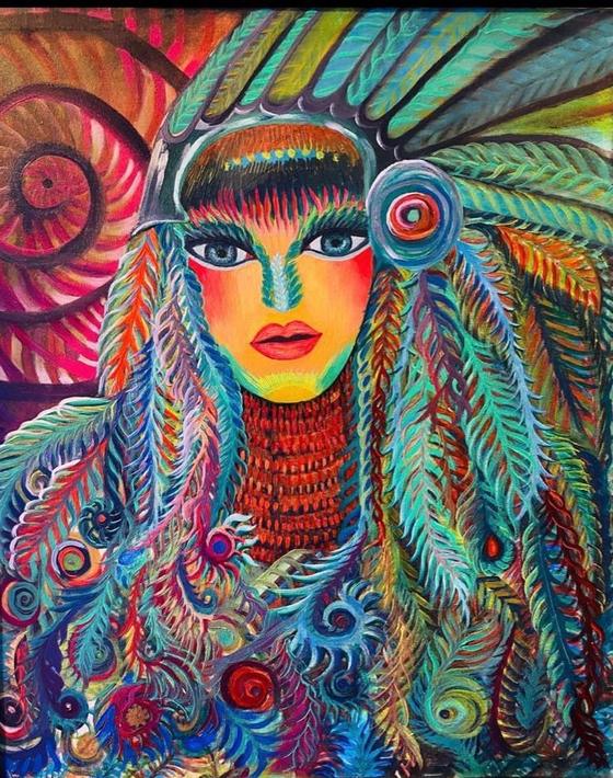 Alexa la Sanjuanera — Óleo mixto sobre tela, 2017–2018